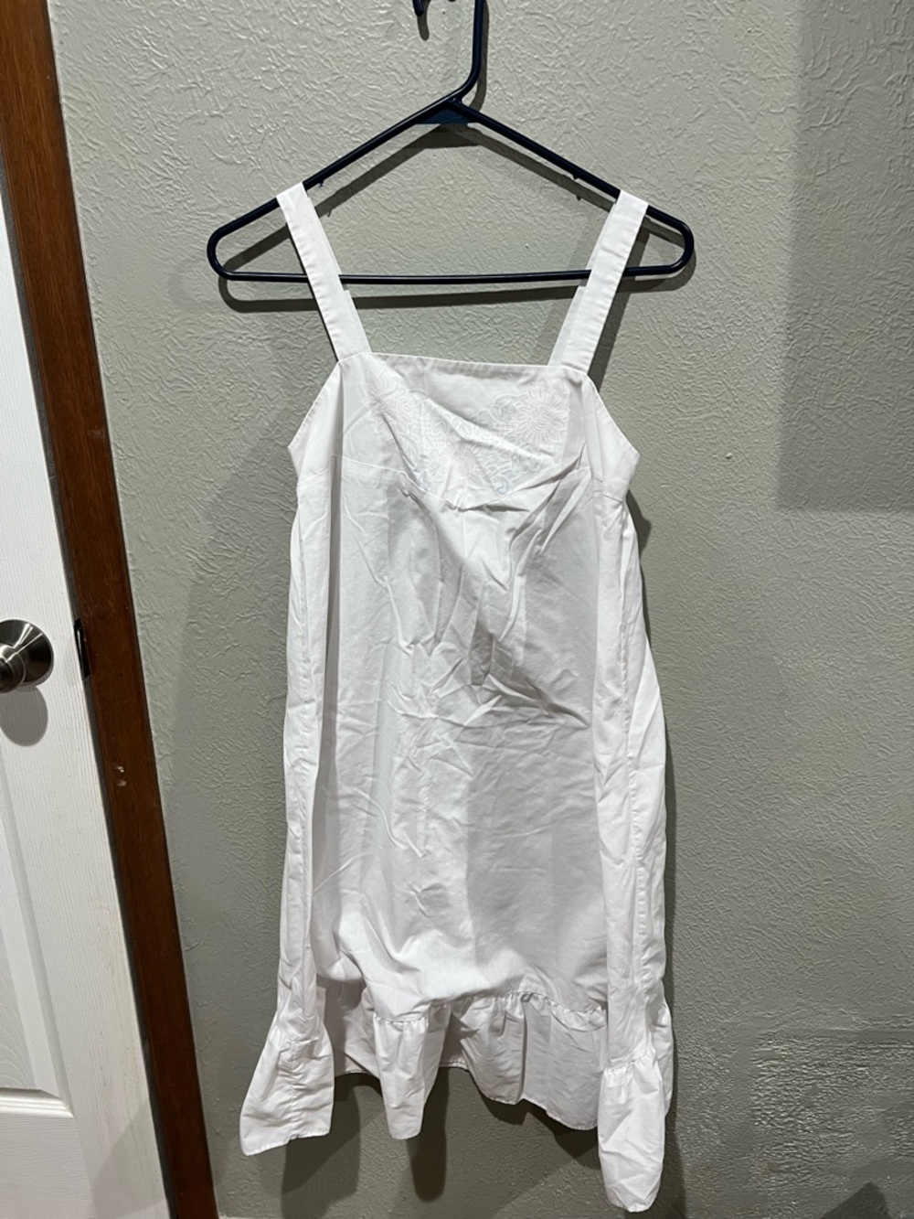 Classic White Square-Neck Vintage Sleeveless Muumuu Dress Best For S/M EUC